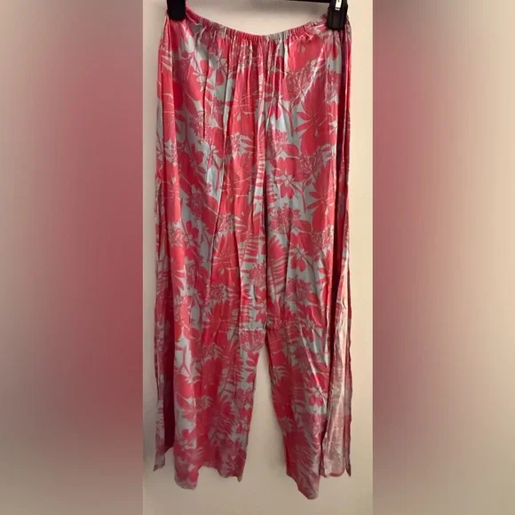 Kendall & Kylie Floral Pink and Gray Maxi Pants - Picture 4 of 5